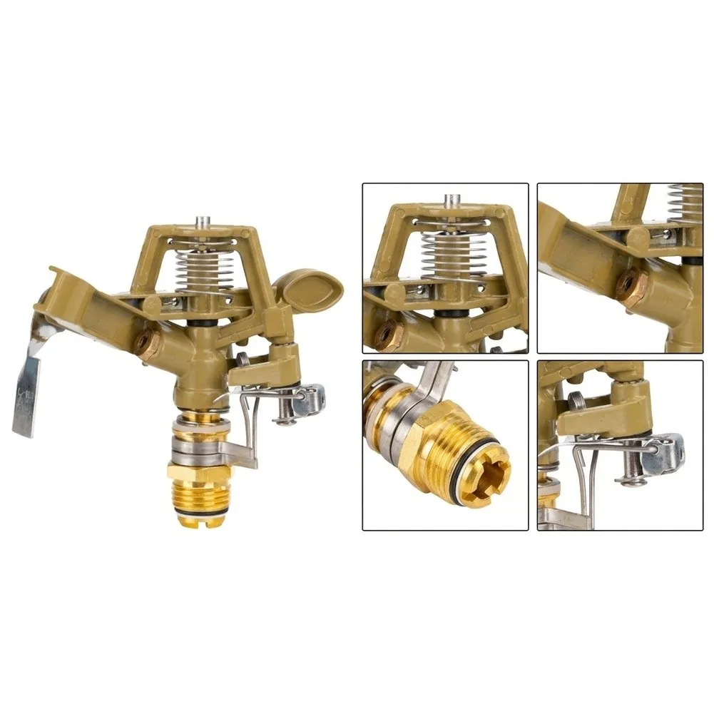 360 Degree Irrigator Alloy Swing Sprinkler Aluminum Alloy Construction Spray Range External Thread Connection 360