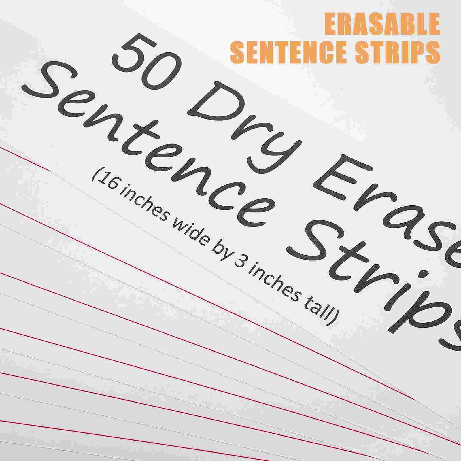 50 Pcs Erasable Sentence Strips Dry-erase Kids Portable Paper Educational Writing Word Child