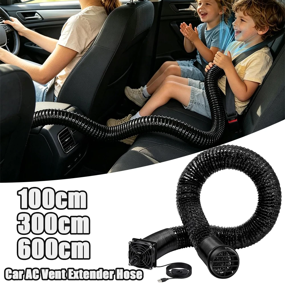 Car AC Vent Extender Hose 1m/3m/6m Foldable Quick Install Air Outlet Cooling Duct Tube for Vehicle Auto Truck Cooler Camping