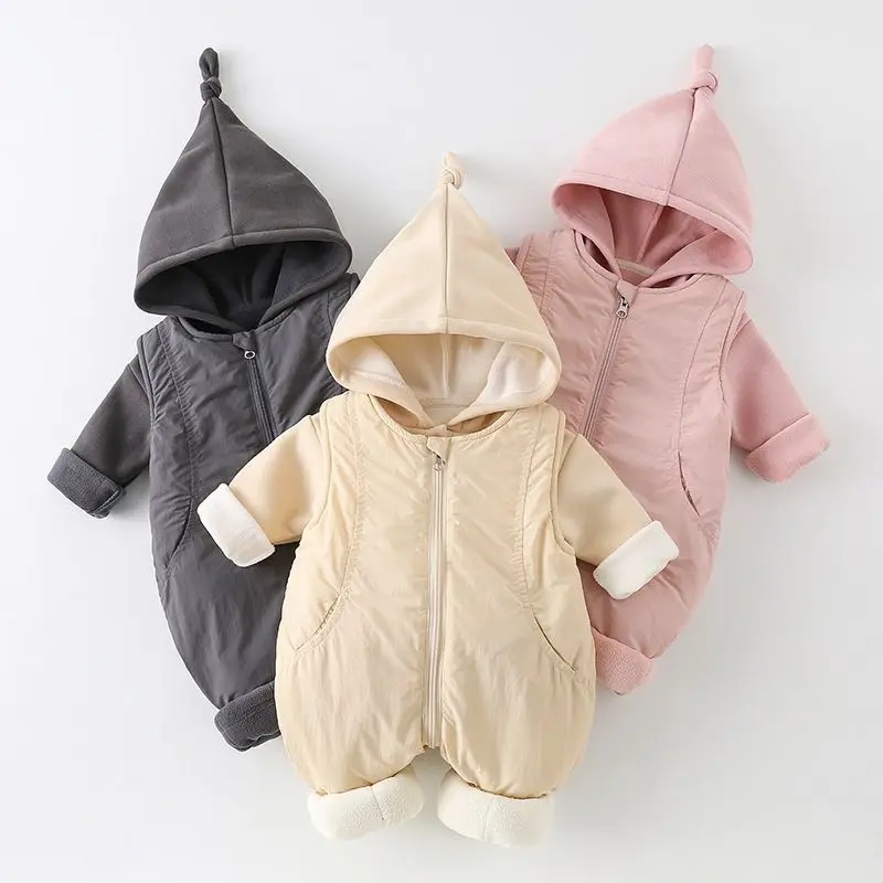 Baby Winter Clothes Autumn and Winter Padded Onesie Thickened Newborn Cotton Clothes Climbing Clothes Split Set