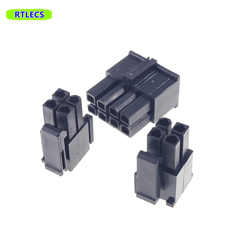 5Pcs CPU 8 Pin 4.2 MM 4+4 Position Male Housing Plug Computer ATX Power Connector Plastic Shell Slide Rail Design