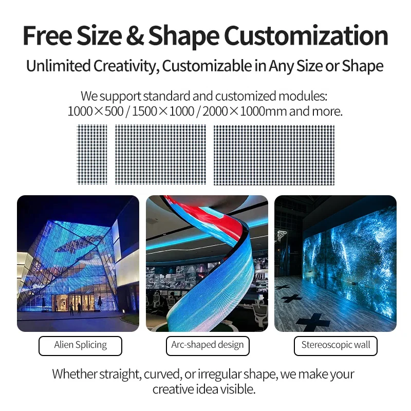 شاشة عرض LED شفافة مرنة قابلة للتخصيص P10.4 لإعلان نافذة زجاجية، طبقة LED رفيعة للغاية، لافتة الوسائط الرقمية