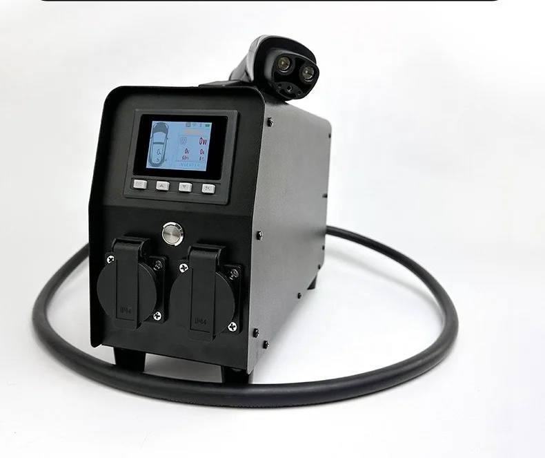 محطة طاقة محمولة 3KW V2L 30A عاكس تفريغ السيارة الكهربائية مناسب لـ Nacs Te sla 3/Y/S/X النسخة الأمريكية te sla V2l