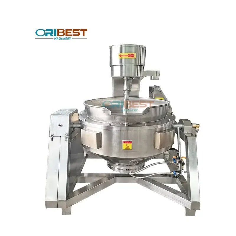 Automatic Paste Soup Double Jacket Cooking Kettle with Mixer for Stainless Steel Vegetable Cooking Mixer Machine