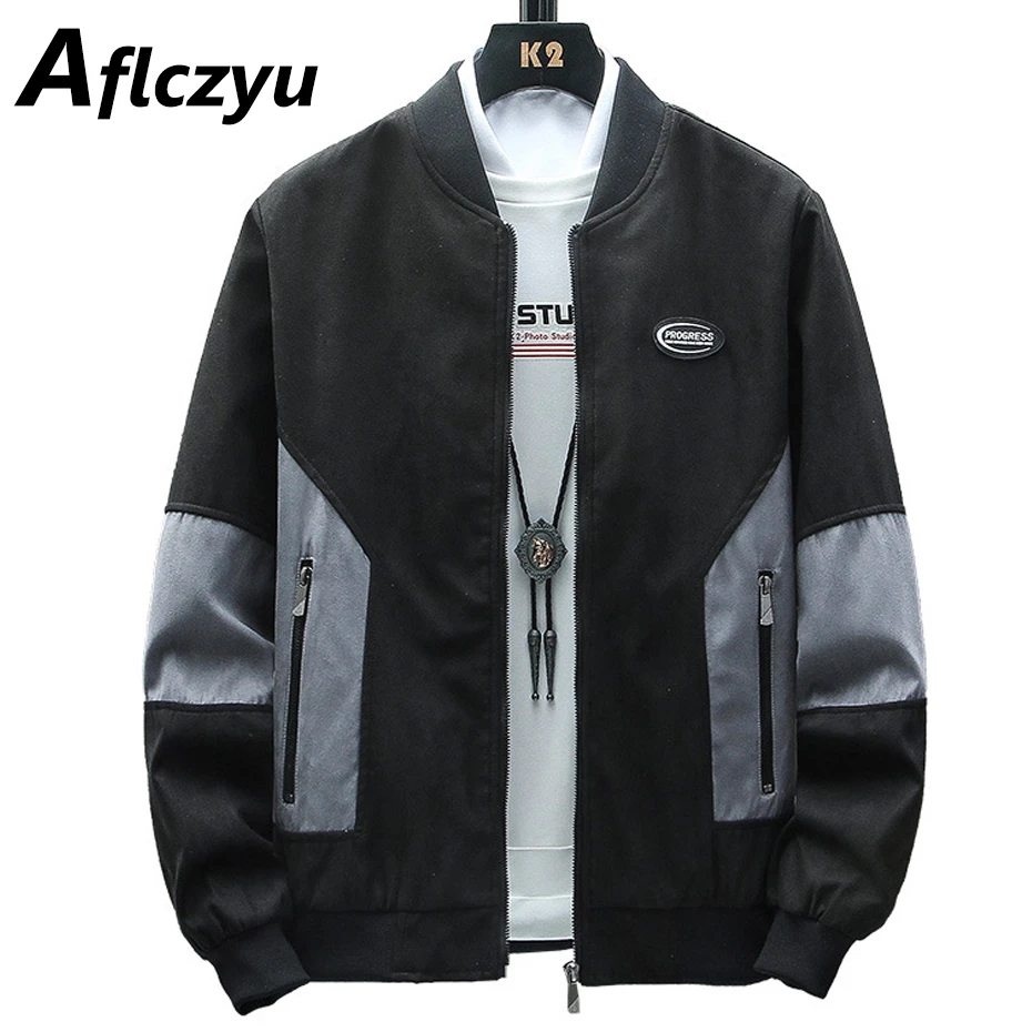 

Varsity Jacket Men Baseball Jacket Coat Fashion Streetwear Patchwork Jackets Male Outerwear