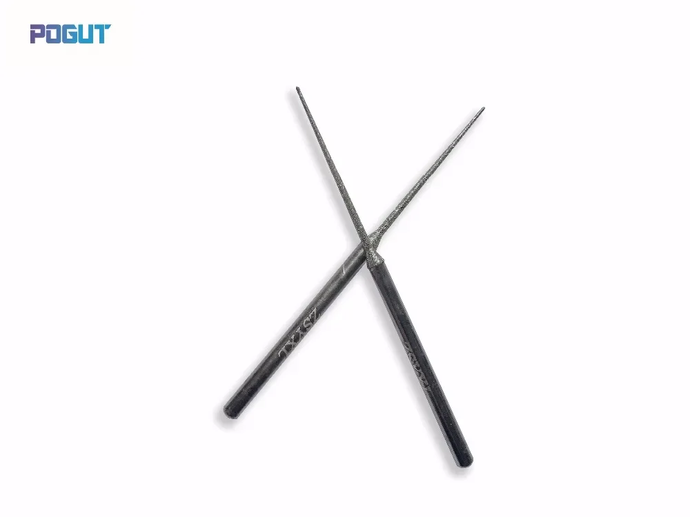 Lunghezza 70mm 1.5mm Set di aghi per molatura diamantata DREMEL punta per utensile rotante con gambo da 3mm per molatura di giada, pietra, marmo, vetro