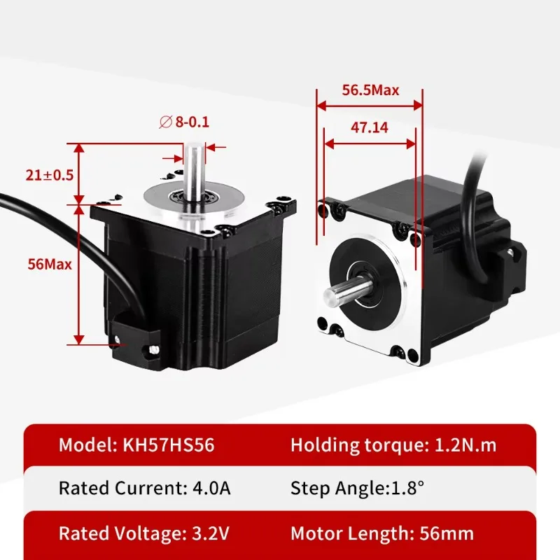 57x57x56mm 1.2Nm 2 Phase Hybrid Nema 23 Stepper Motor with DM556 5.6A Microstep Driver Kit for Engraving Machine