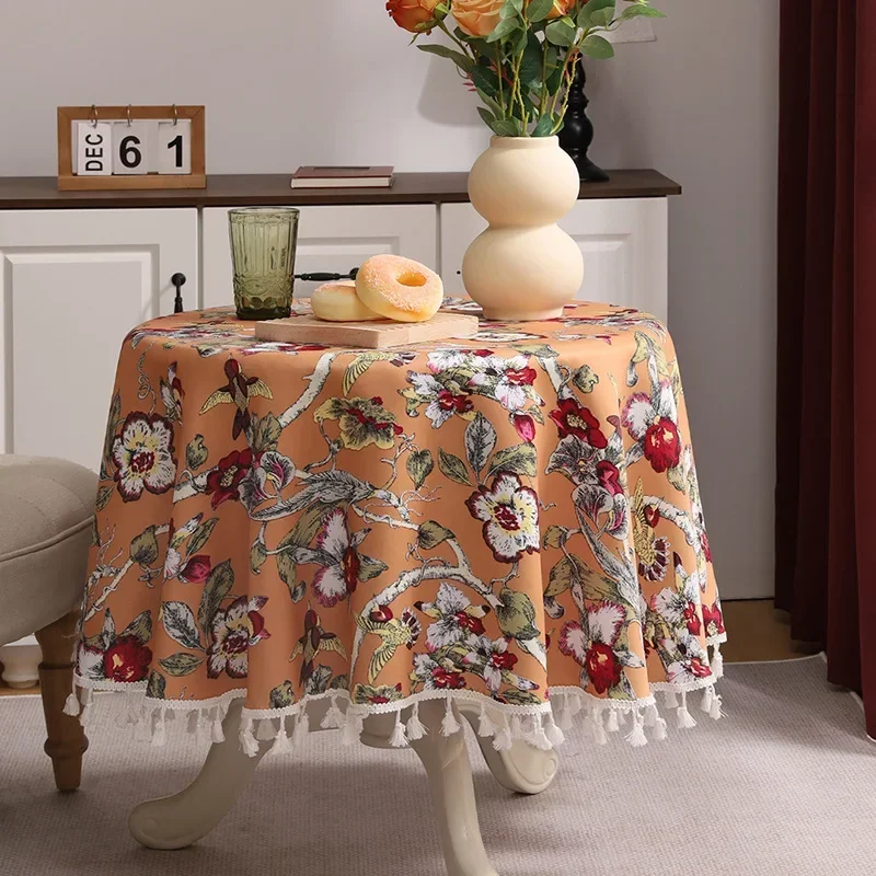 Floral Tablecloth Camping Cotton Linen Tablecloths Round Tables Wedding Decoration Table Covers Kitchen Linens Home