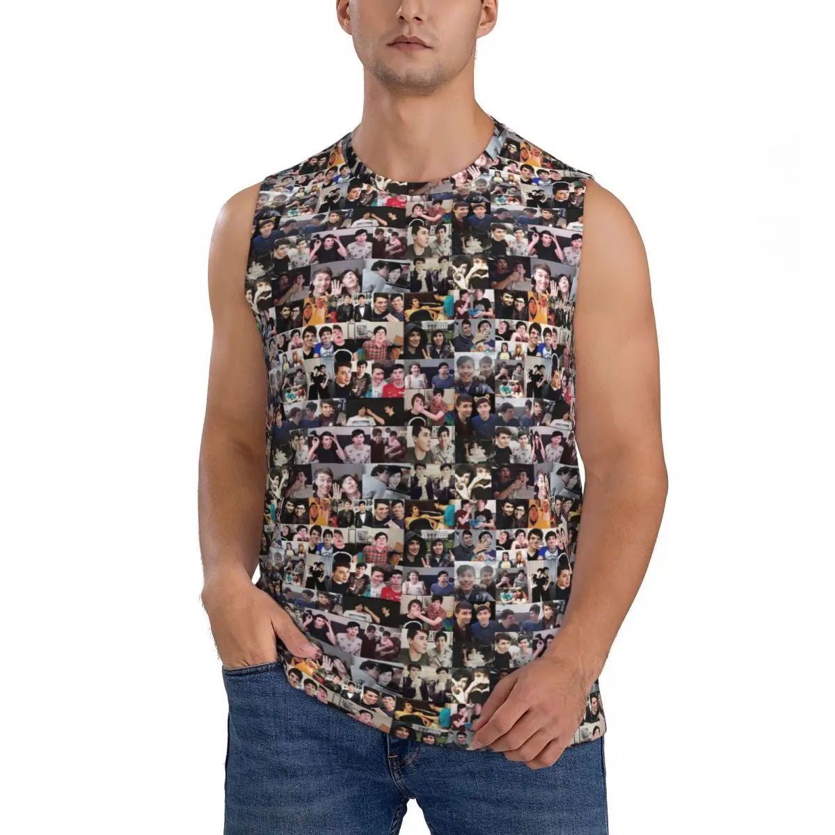 Dan And Phil! Men Sleeveless Tank Tops Quick Dry Breathable Gym Fitness Running Summer Casual Sport Vest