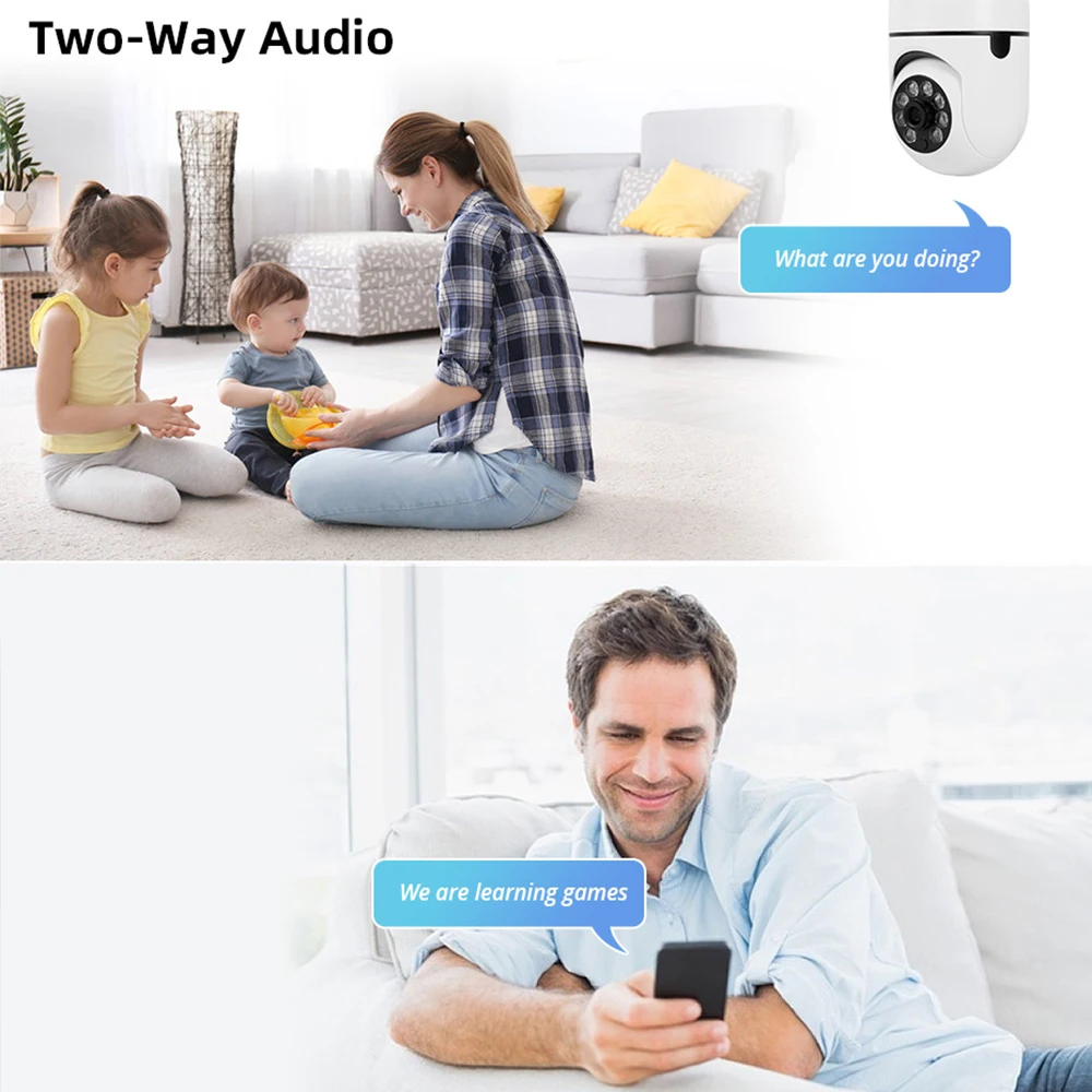 YOOSEE Wifi Bulb Camera 4MP Wifi PTZ Colorful Night Vision Two Way Audio Baby Monitor Auto Tracking Home Security CCTV Camera
