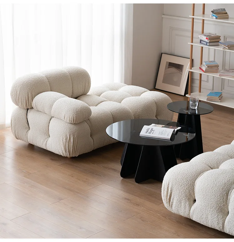 

！@Monovel Minimalist Modern Velvet Modular Sectional Sofa Set L-Shape Freely Combinable Apartment-Friendly Sponge-Filled Wood Le