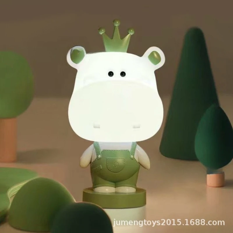 

Large Hippo Touch Table Lamp LED Tabletop Animal Decor Night Light Children's Bedroom Bedside Lamp Gifts For Kids Children Boy