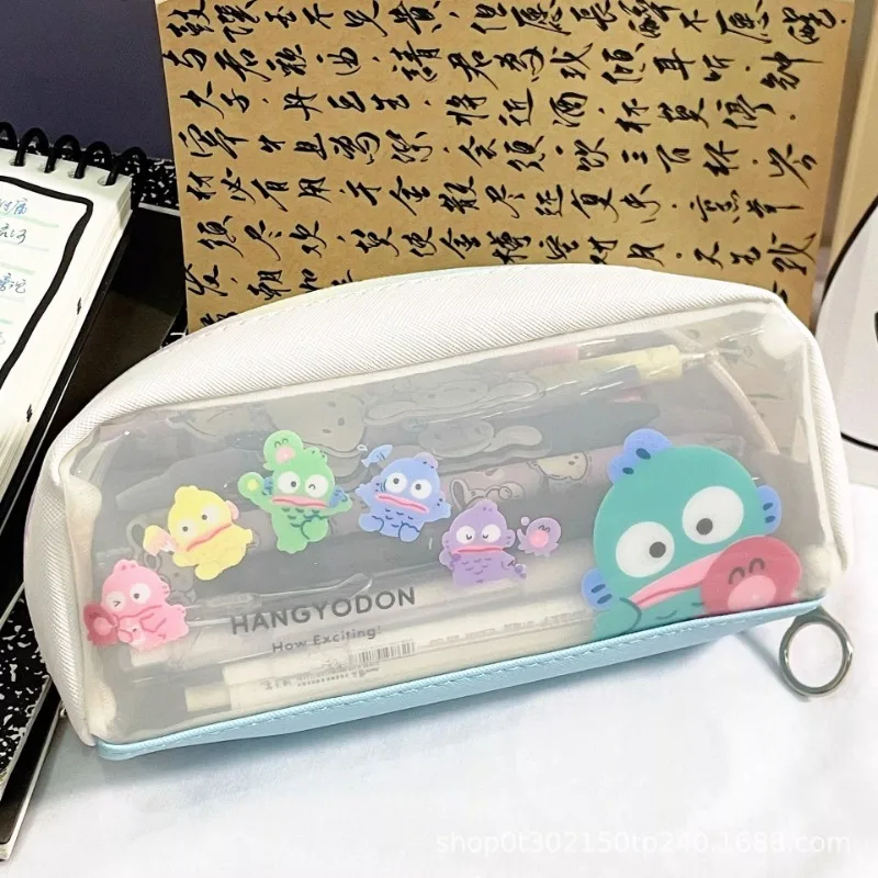 

Sanrio Hangyodon пенал аниме прозрачный канцелярский чехол для хранения студентов сумка для ручек кулон для девочек водонепроницаемая косметичка игрушки подарок