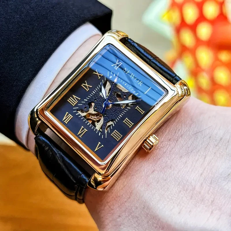 

Высококачественные новые модные деловые высококачественные механические часы для мужчин, повседневные, универсальные, красивые и персонализированные бестселлеры для мужчин, первый выбор подарков, батарейки не требуется