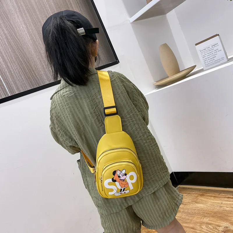 Kids Cartoon Cute One Shoulder Messenger Bag Fashion All-match Casual Children Chest Bag Boys Girls Baby Mickey Print Coin Purse