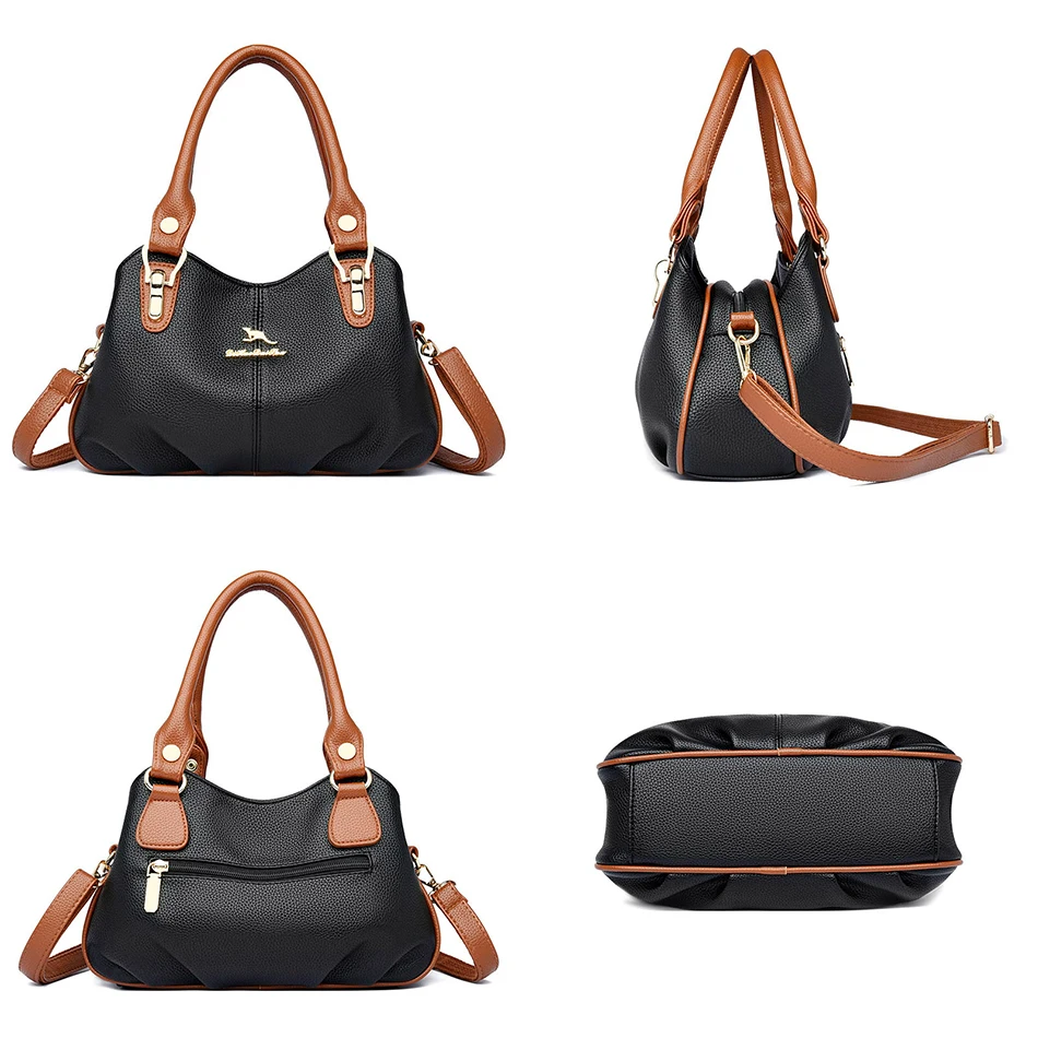 Imagem -05 - Bolsa Crossbody Retrô de Couro Macio para Mulheres Bolsas de Luxo Bolsa de Ombro de Marca Bolsa Feminina 2023