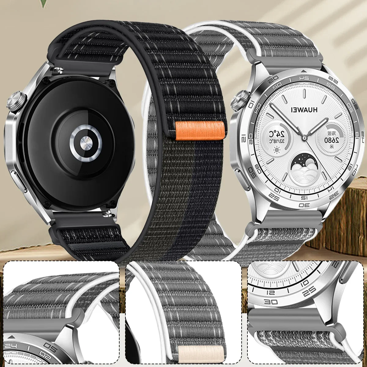 حزام نايلون لساعة سامسونج ، سوار رياضي منفرد حلقي لساعة GT3 4Pro ، 20 ، 22 ، 7 ، 6 ، 5 ، 4 ، 40 ، هواوي غالاكسي ، 46 ، سوار 2e
