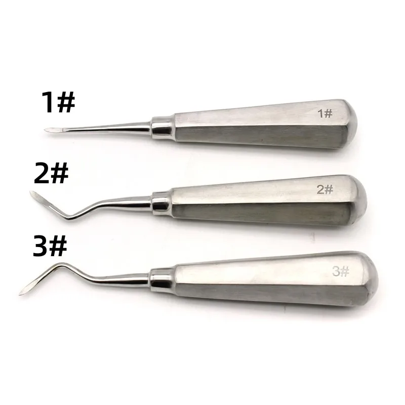 

Dental Stainless Steel Tooth Elevator Teeth Extraction Hexagon Handle Stright Curved Root Tools Kit Dentist Surgical Lab