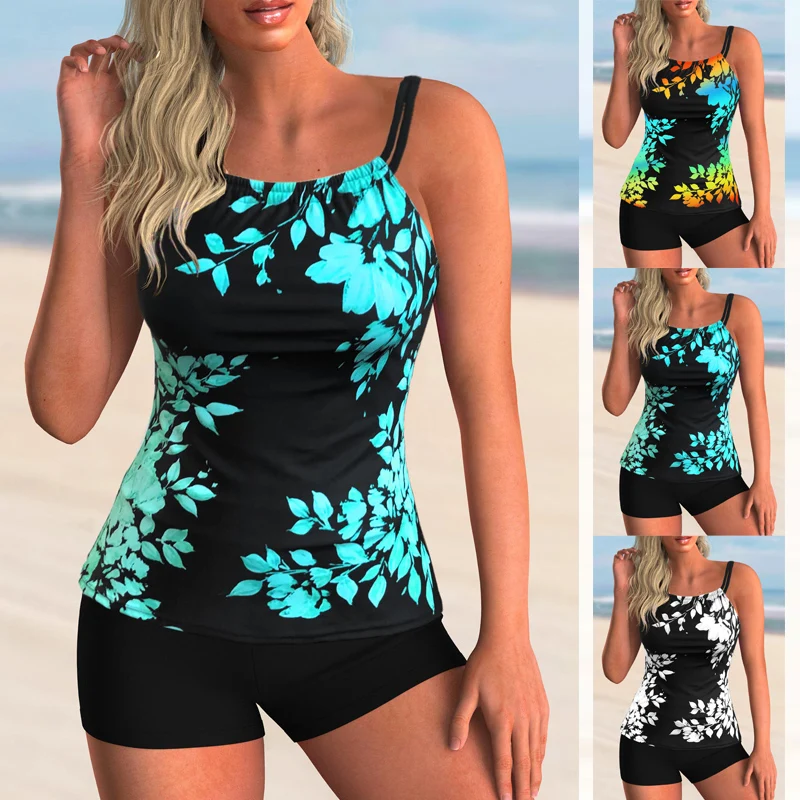 

2023 New Beach Swimwear Summer Women's Fashion Tankini Swimwear Fashion Design Printed Swimwear Women's Two Piece Set Monokini