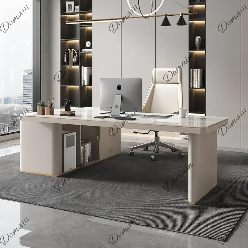 Office Use Light luxury slate office desk home bedroom study corner desk modern simplicity high sense