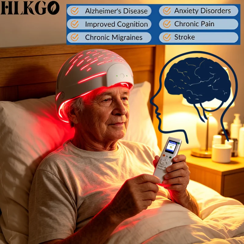 PBM Light Therapy Helmet 1070nm for Dementia Memory Loss Alzheimer Stroke Rehabilitation Migraine Pain Relief Home Use