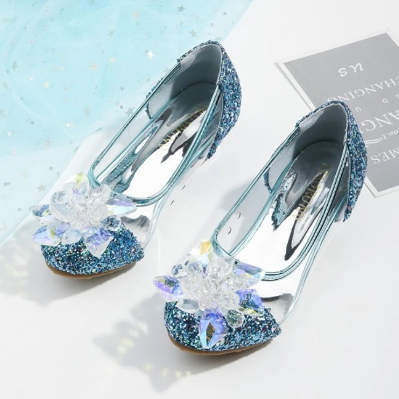 

Детские туфли для девочек «Принцесса» 2026: Новая корейская коллекция, праздничные туфли для девочек, модные кожаные туфли для выступлений со стразами и пайетками