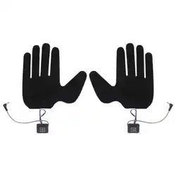 2Pcs Electric Heating Gloves Pads 5 Finger Gloves Heating Sheet Heated Pads with 3 Adjuatable Gears for Skiing Cycling Hair