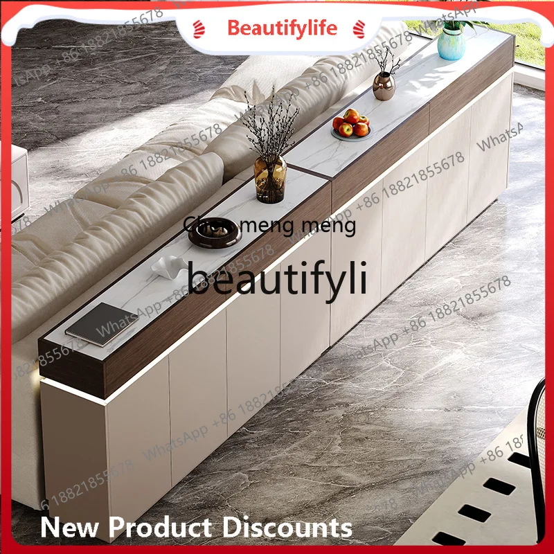 S7486 ss 30cm Sideboard Cabinet Against The Wall Integrated Modern Minimalist Sofa Back Cabinet Kitchen Light Luxury Storage Cab