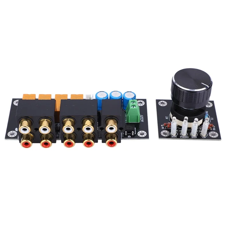 Audio Signal Selection Board 4 Way Audio Input Switching Input Board Selector AC12~15V