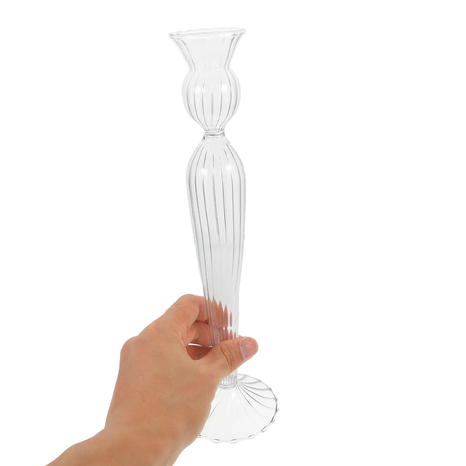 

French Style Glass Holder Romantic Design Desktop Candlestick Tealight Holder Wedding Party Elegant Glass Candlestick