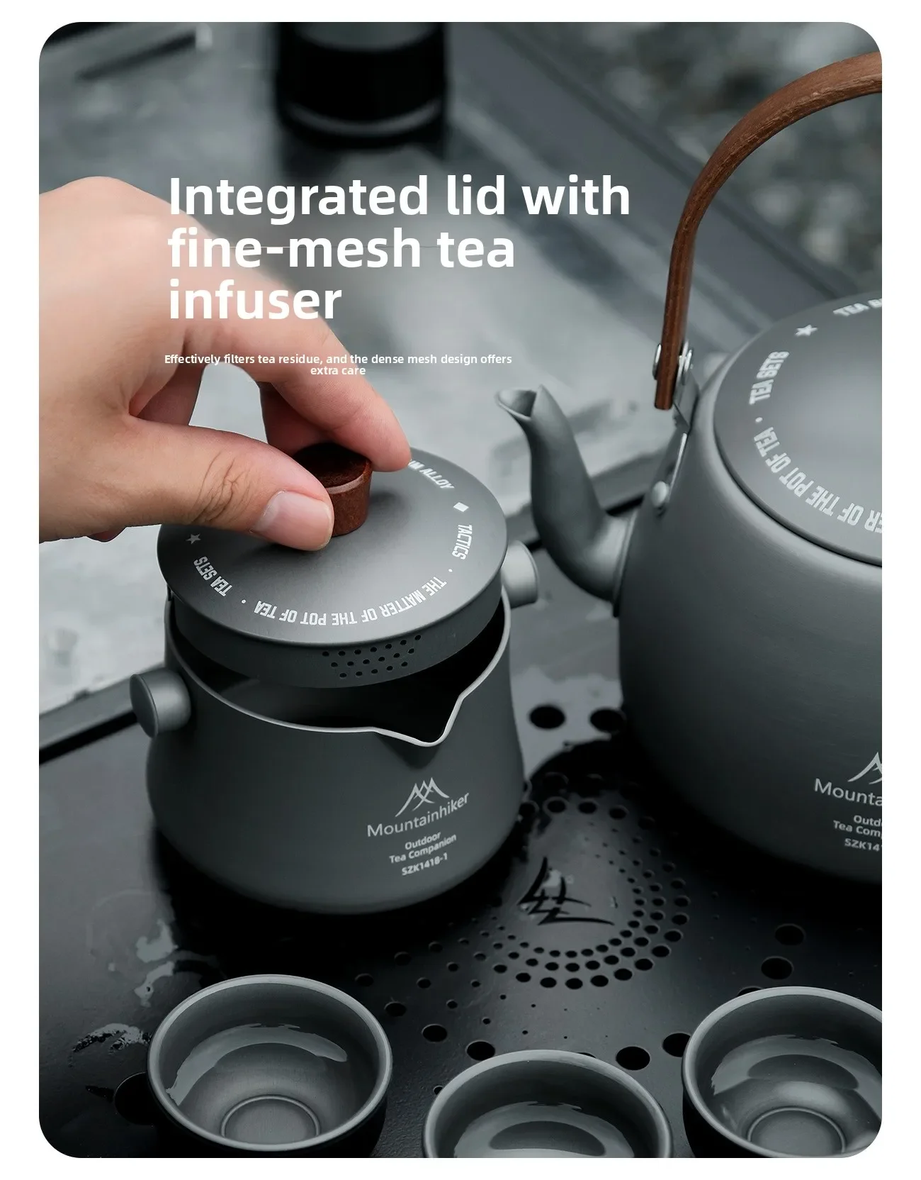 MOUNTAINHIKER Reise-Tee-Set Outdoor Tragbares Mochuan Tee-Set Teefilter Teekanne Teetasse Tee-Zubereitungs-Utensilien Teegeschirr-Sets – Detail 6