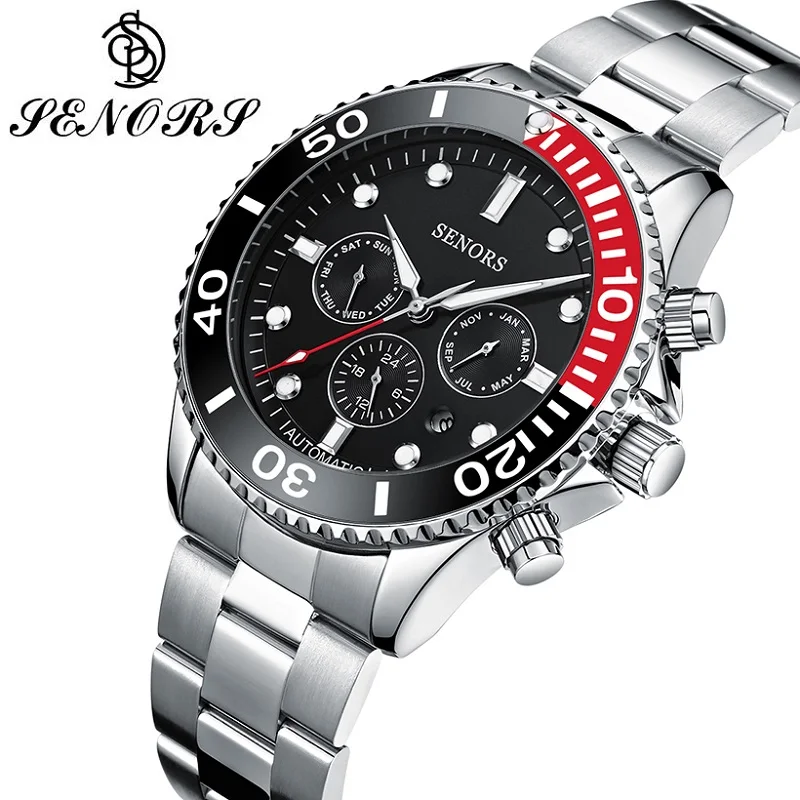 

SENORS SN210 Men`s Watch Automatic Mechanical Watches Men Watch Diving Waterproof Chronograph Clock Sapphire Crystal Wristwatch