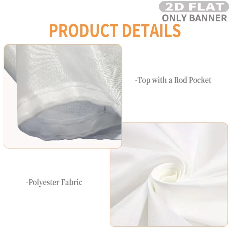 1pc Custom Hanging Backdrop Banner (NO STAND) - Top with a Rod Pocket Photo Booth Background & Room Decor with Your Own Design