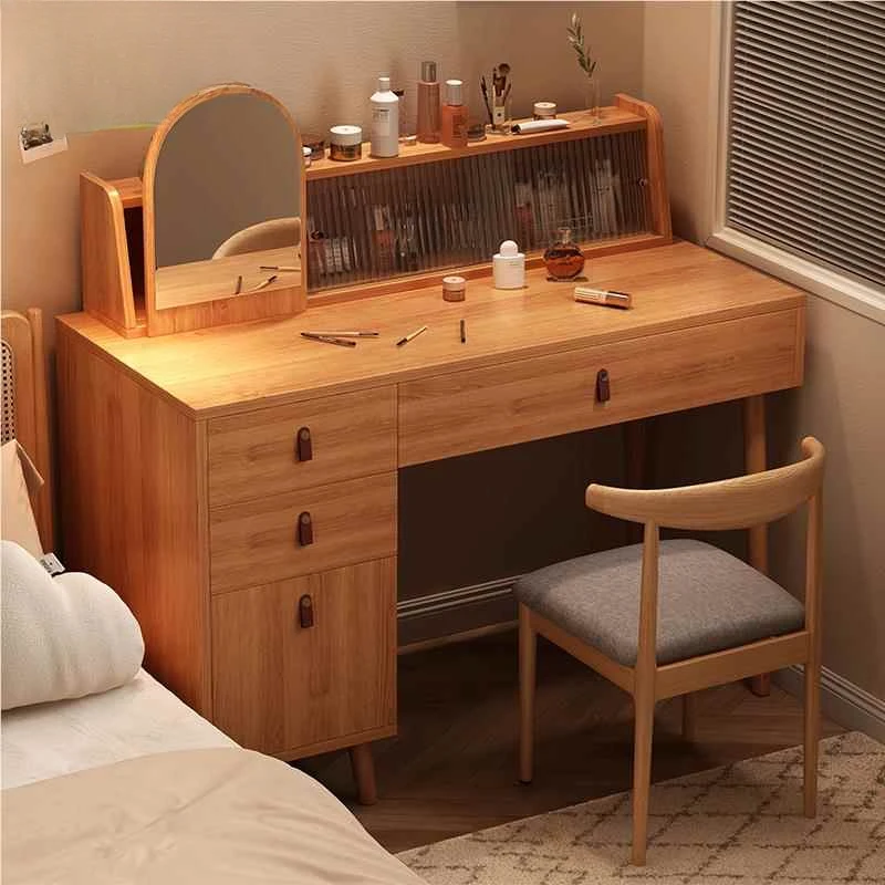 Wooden Dressing Table Woman Corner Makeup Comfortable Contracted Dressing Table New Tocador Para Dormitorio Bedroom Furniture