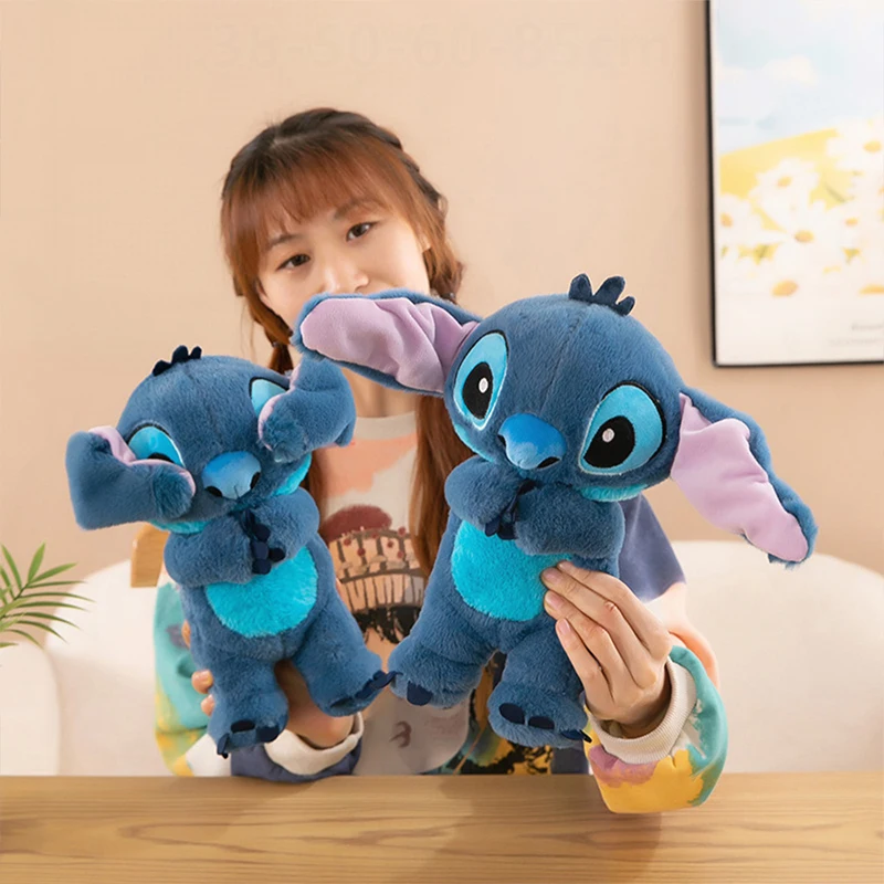 

Kawaii Stitch Plush Toy Cute Blue Stuffed Doll with Moving Ears Soft Pillow for Kids Birthday Xmas Gift Stuffed Animal Doll