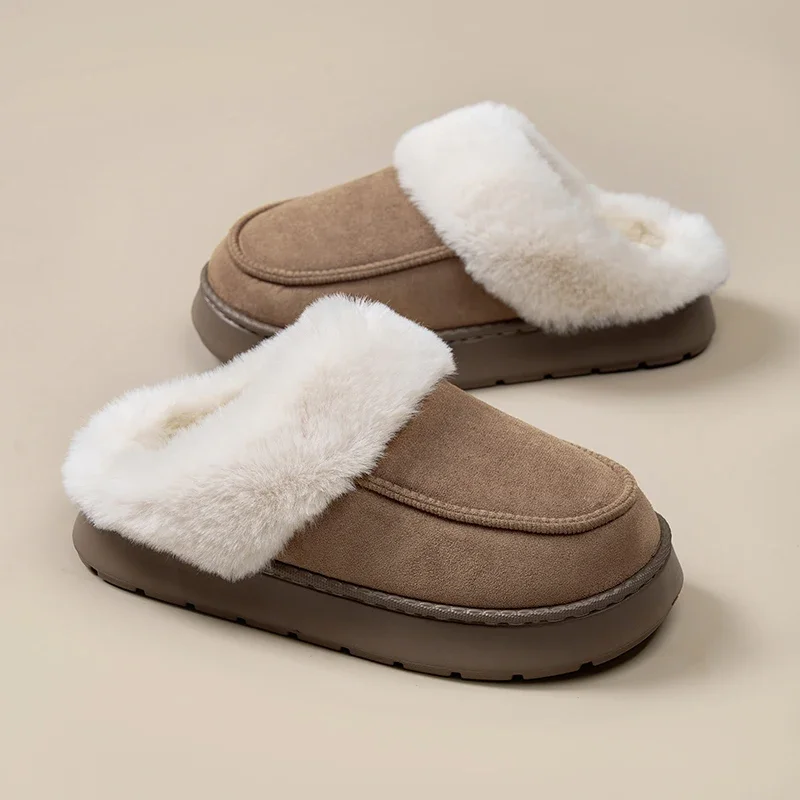 

2024 Trend Men Slippers Winter Warm Cotton Slippers Male Flats Soft Non-slip Slides Household Indoor Slippers