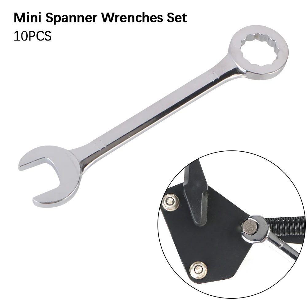 Key Ring Spanner Hand Tool Imperial units/Metric Type Wrenches Explosion-proof Pocket Mini Spanner Wrenches Set 10pcs