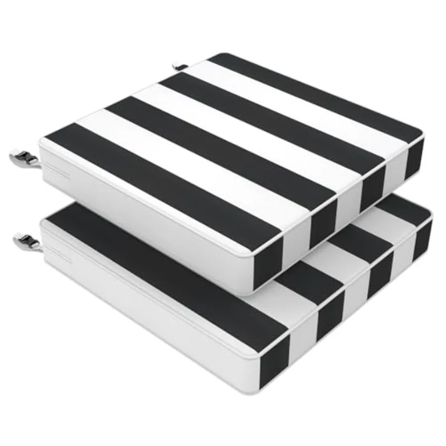 

Подушки для уличных стульев 20x20x3 дюйма, квадратные, водоотталкивающие, для патио, с завязками и скрытой молнией, 2 штуки, из плотного пенополиуретана