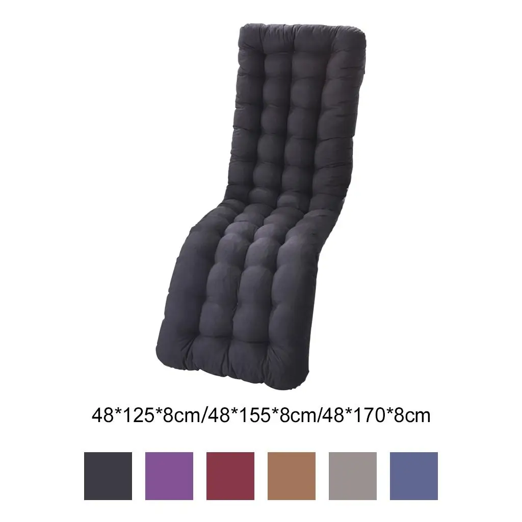 Recliner Cushion Thickened Rocking Deckchair Recliner Pad Solid Color Beach Seat Pad Sunlounger Cushion Outdoor Indoor