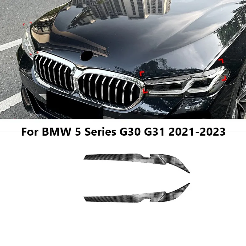 

Car Front Headlight Eyebrows For BMW 5 Series G30 G31 2021-2023 Eyelids Trim Cover Stickers Auto Body Kits Car Accessories