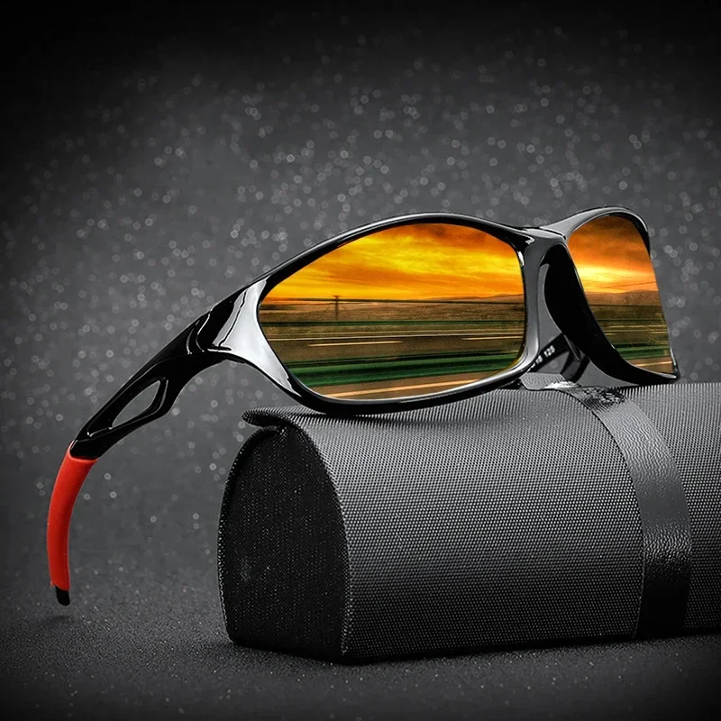 New Polarized Sun Glasses Brand Designer Square Sports Sunglasses for Men Driving Fishing Cycling Black Frame Goggle UV400