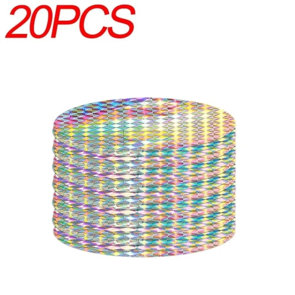 20pcs Garden Bird Control Bird Repellent Sticker Round Shape Reflective Anti Bird Scare Tape Laser Flash Bird Repellent Tape