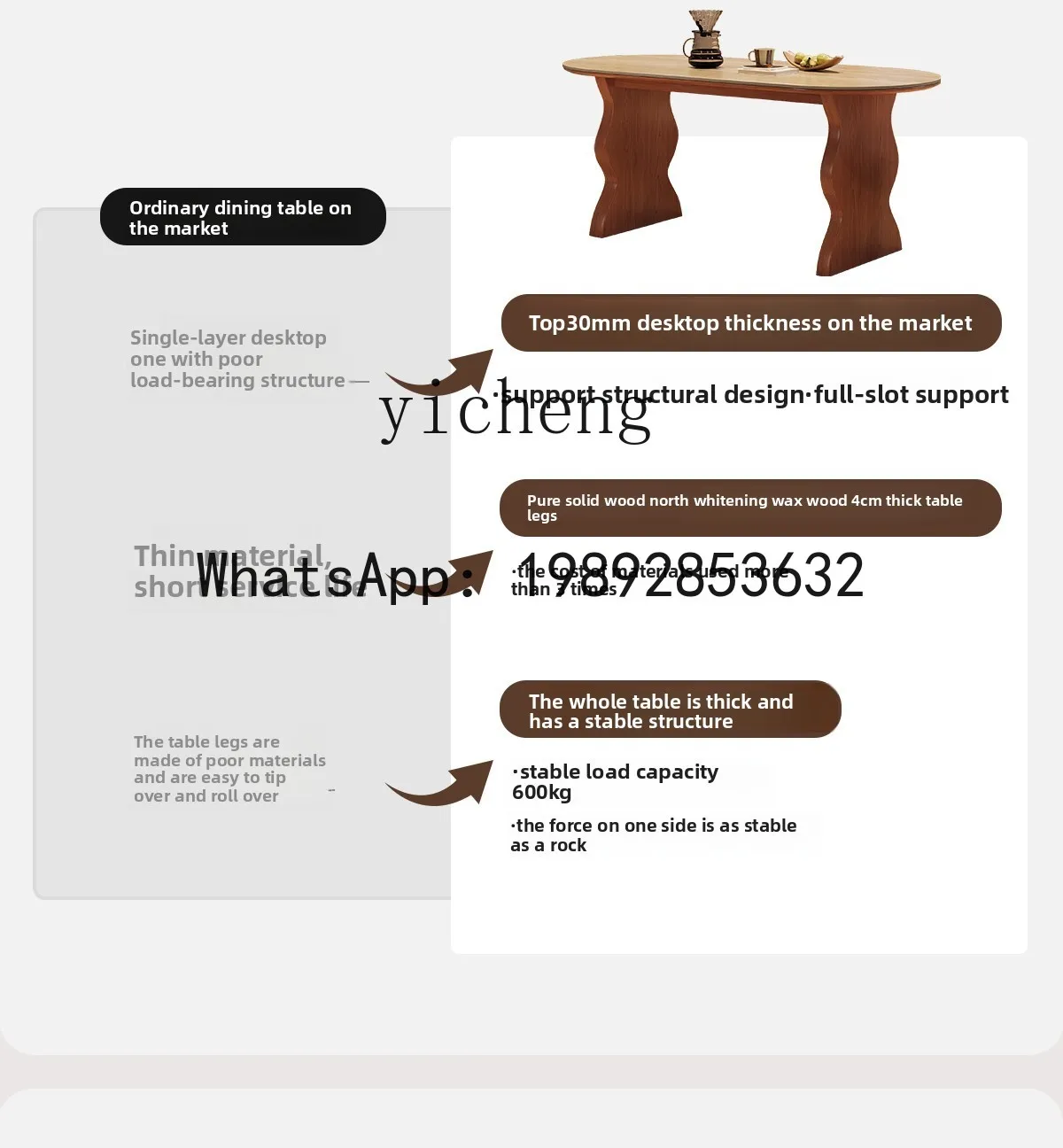 

A1 Simplified Furniture Ripple Dining Table Ash Wood Medium Antique Dining Table Travertine Slate