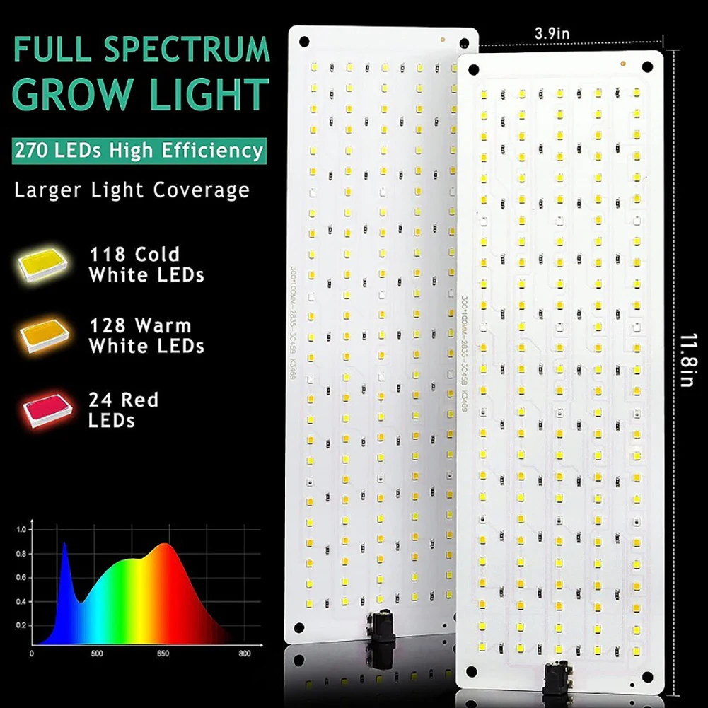 Lâmpada de crescimento vegetal LED ajustável, ajuste do tempo, liga de alumínio, espectro completo, cresce a luz para a planta interna, brilho 4H,