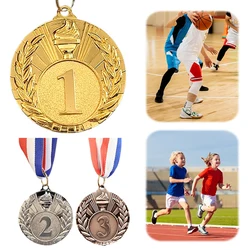 1-10PCS 5cm Gold Silver Bronze Award Medals Winner Medals with Neck Ribbon Competition Medals Students Rewards Sports Medals