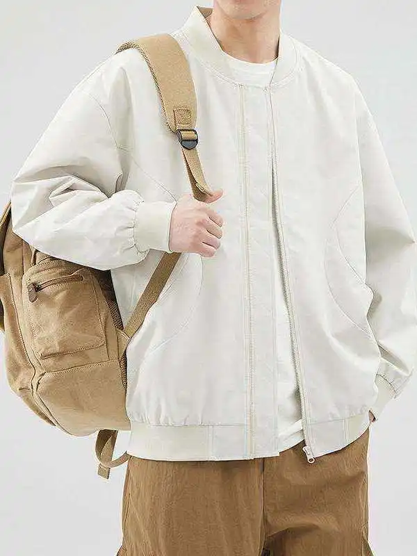 

Loose Casual Baseball Collar Jacket Men's Spring Autumn Outdoor Windproof American Style Top Shirt Fashionable Loose Fit