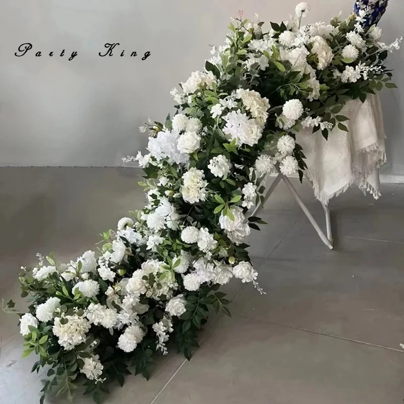 Centro de mesa de flores artificiales de lujo, decoración de boda, fondo de flores mezcladas, arco de pared, arreglo floral, decoración del hogar