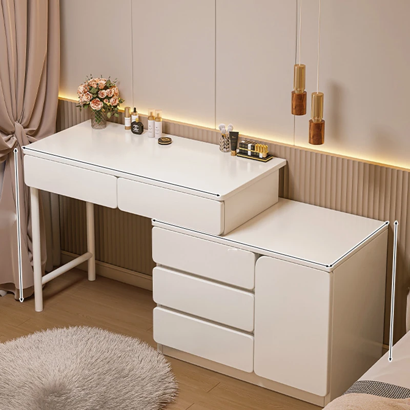 

White Storage Dressing Table Cosmetics Speaker Desk Makeup Bedside Dressing Table Drawers Beauty Penteadeira Trendy Furniture
