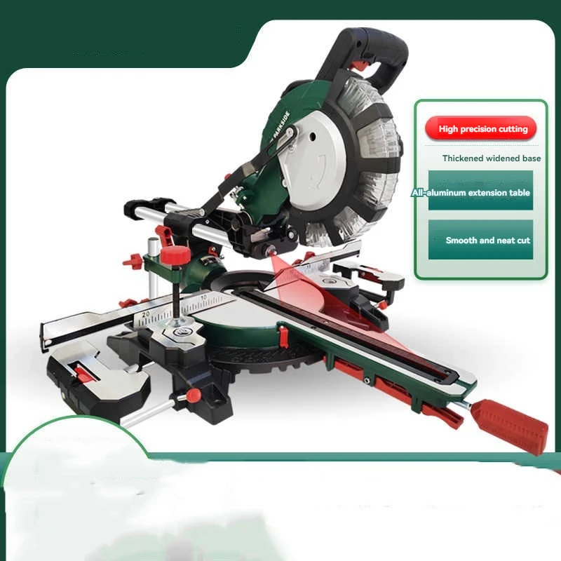 

8 Inch Woodworking Tie Rod Miter Saw, High-Precision Push-Pull Miter Sliding Saw, 45 Degree Sawing Aluminum Machine 220V