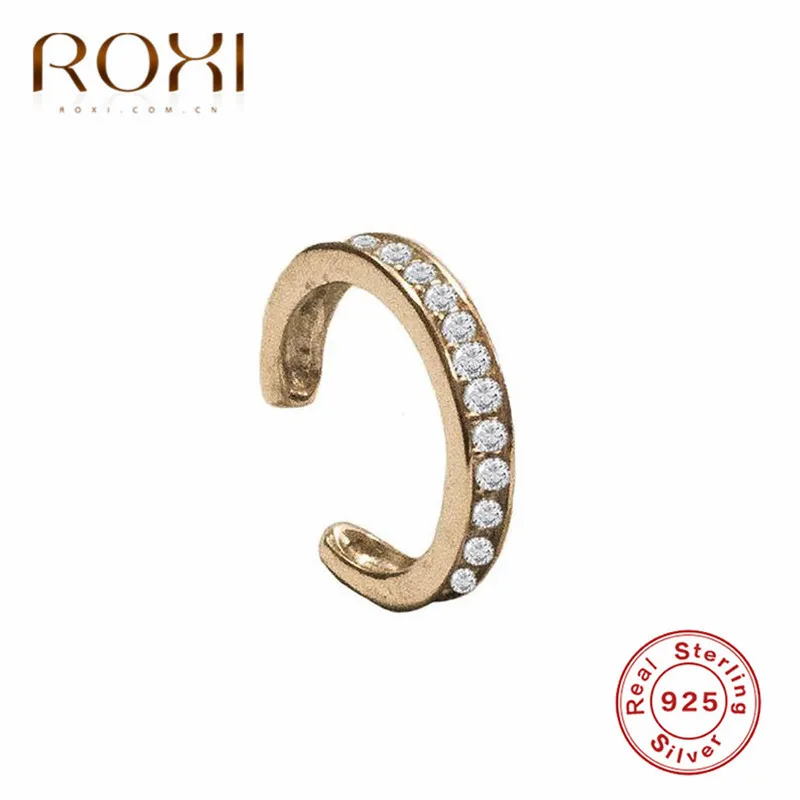 ROXI 925 Sterling Silver Small Ear Cuff  Clip on Earrings for Women Non Pierced Earrings Geometric C Shape Earcuff Wrap Earrings